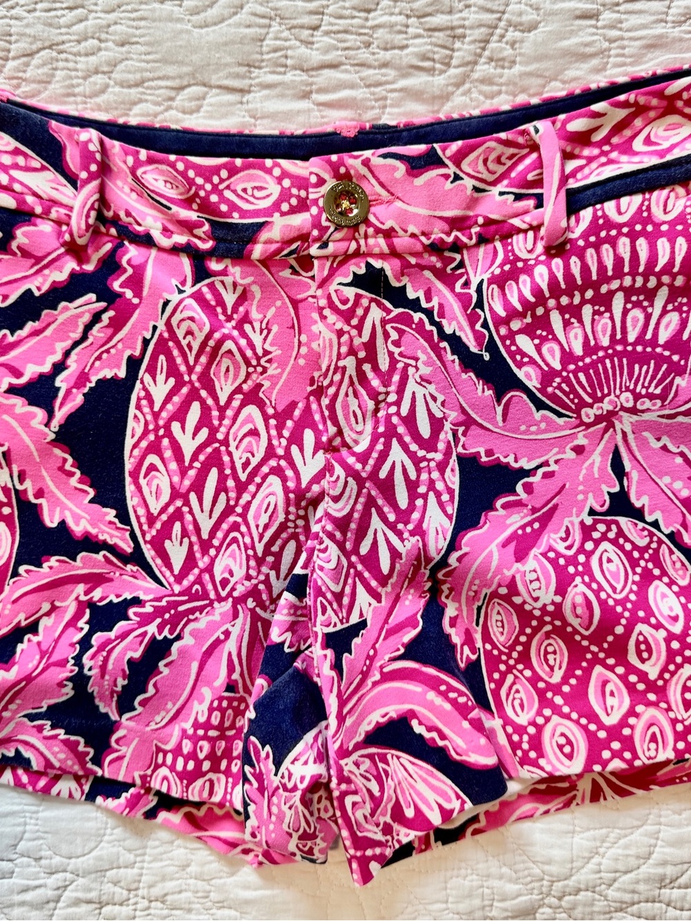 Lilly Pulitzer Pink & Navy High Waist Women's Shorts